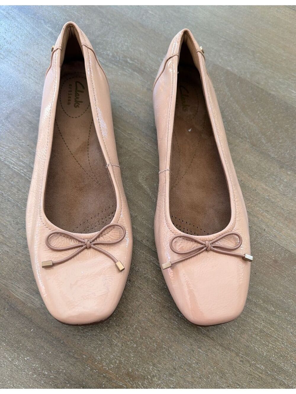 Clarks Artisian Candra Light Ballet Flats Dusty Pink Leather Sz 9 SlipOn Comfort